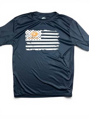 Mossy Oak Performance Shirt Mens Large Black Flag Graphic Flag Tee